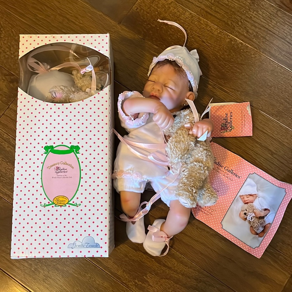 Paradise Galleries "Jenny" collectible doll w teddy bear